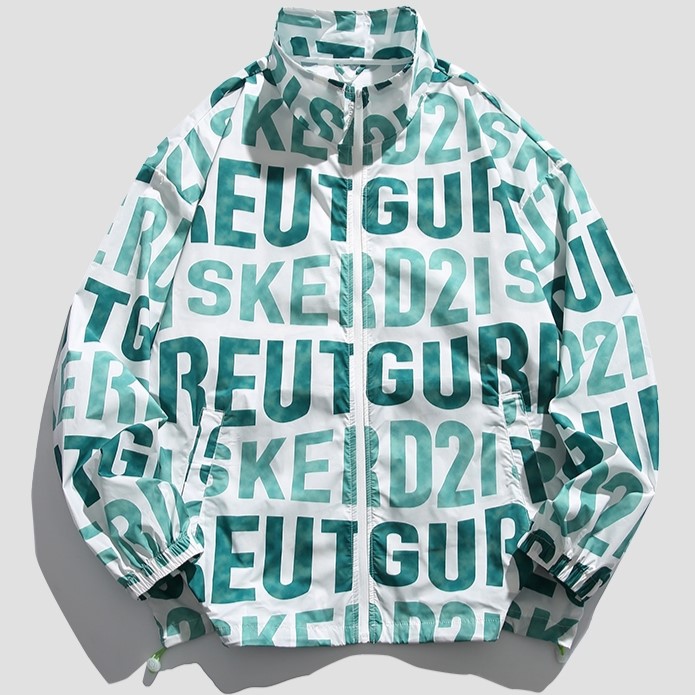 FullPrintedWindbreakerAqua 